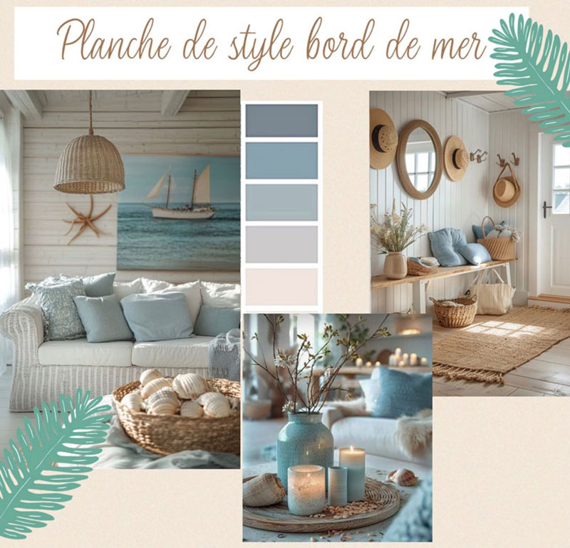 Planche de tendance décoration Bord de mer par Sandra Zack, Asdeladeko Rochefort